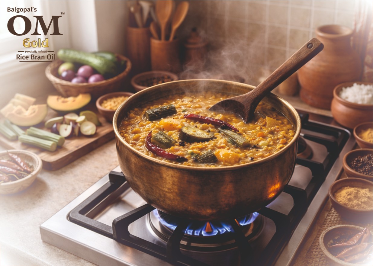 Quick Odia Dalma Using Om Gold Rice Bran Oil